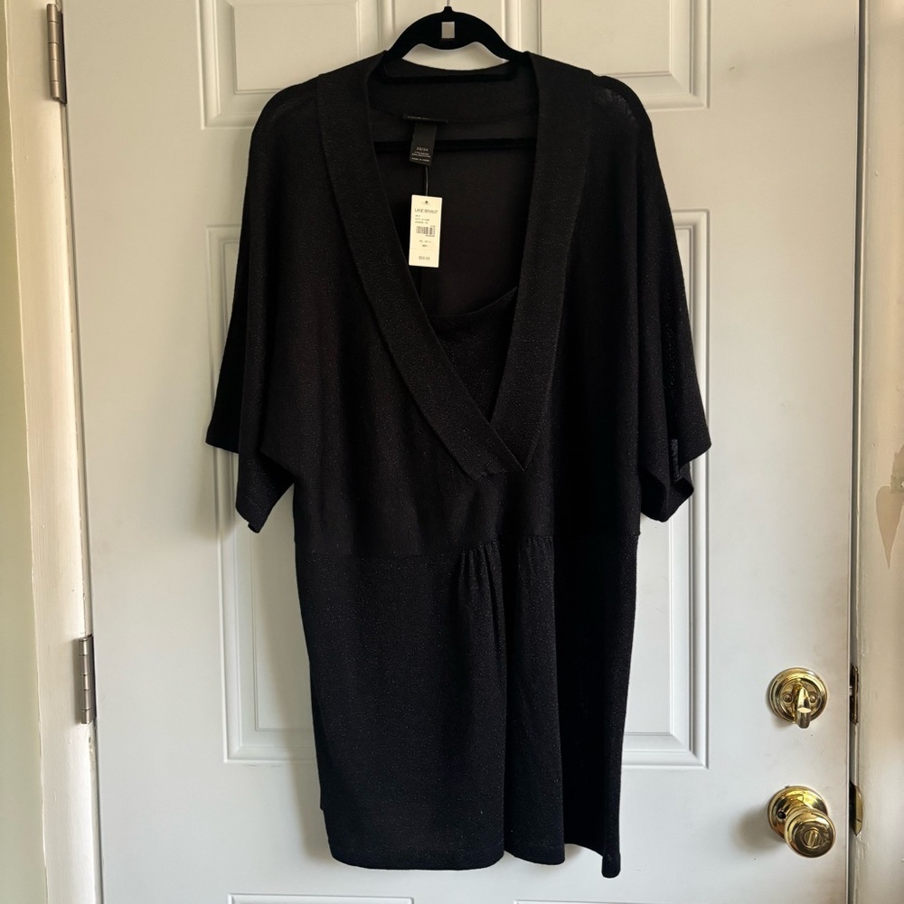 NWT Lane Bryant Black Metallic Tunic Top, Size 22/24